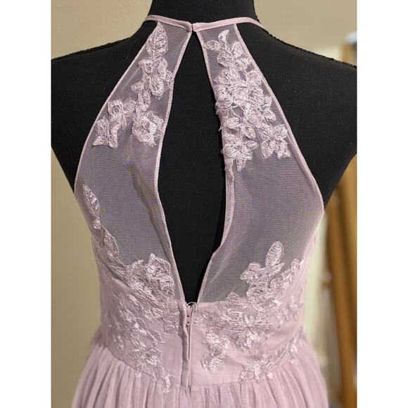 Lavender Haze Sz 4 maxi High-Neck Embroidered‎ overlay Dress hoco prom wedding - Picture 5 of 10